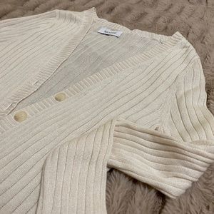 Naadam Ribbed Cropped Silk and Cashmere Cardigan - XS/S (Ecru/Off-White)